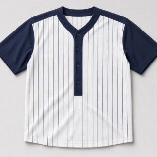 Baseball Style A Jersey — White/Navy Pinstripe