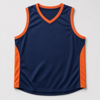 Basketball Style A Jersey — Navy/Orange